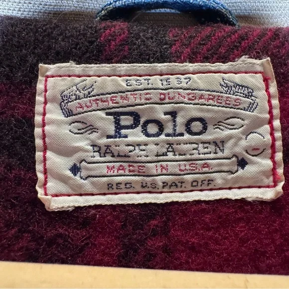 VINTAGE Polo Ralph Lauren authentic Denim Chore Flannel Lined jacket coat L USA! - Picture 14 of 16